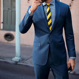 Stripe 2.17' Skinny Formal Tie - D- YELLOW/BLACK 