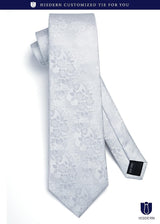 Floral Tie Handkerchief Clip - 03 WHITE 