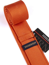 Solid 2.4' Skinny Formal Tie - ORANGE-02