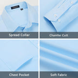 Men's Shirt with Tie Handkerchief Set - 04-SKY BLUE