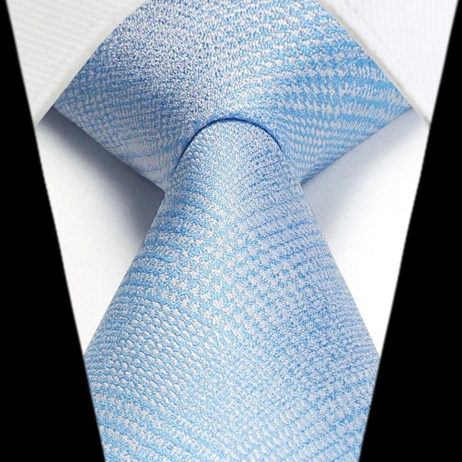 Plaid Tie Handkerchief Set - BLUE