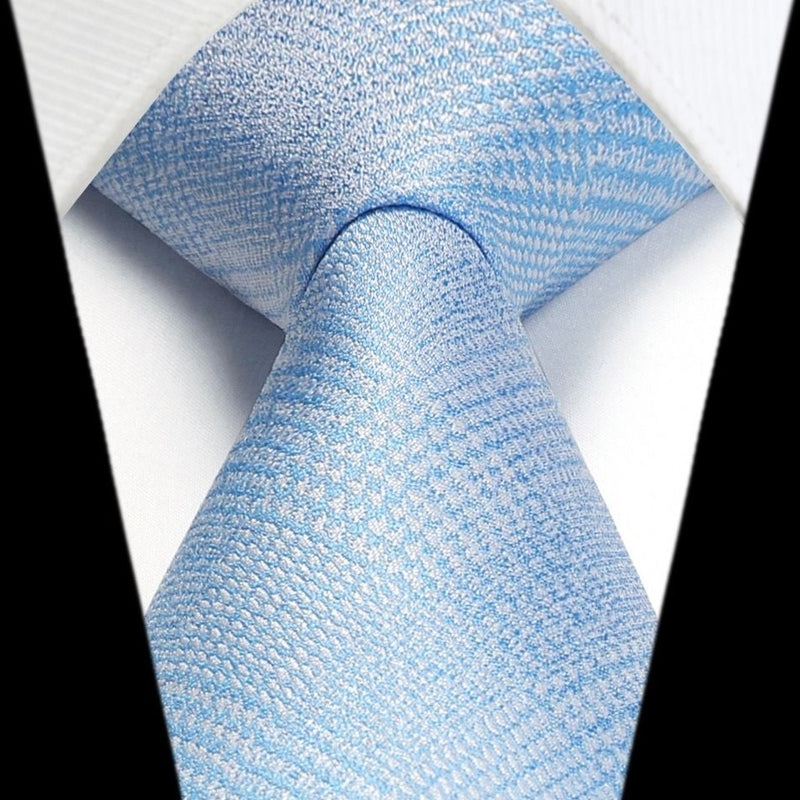 Plaid Tie Handkerchief Set - BLUE 