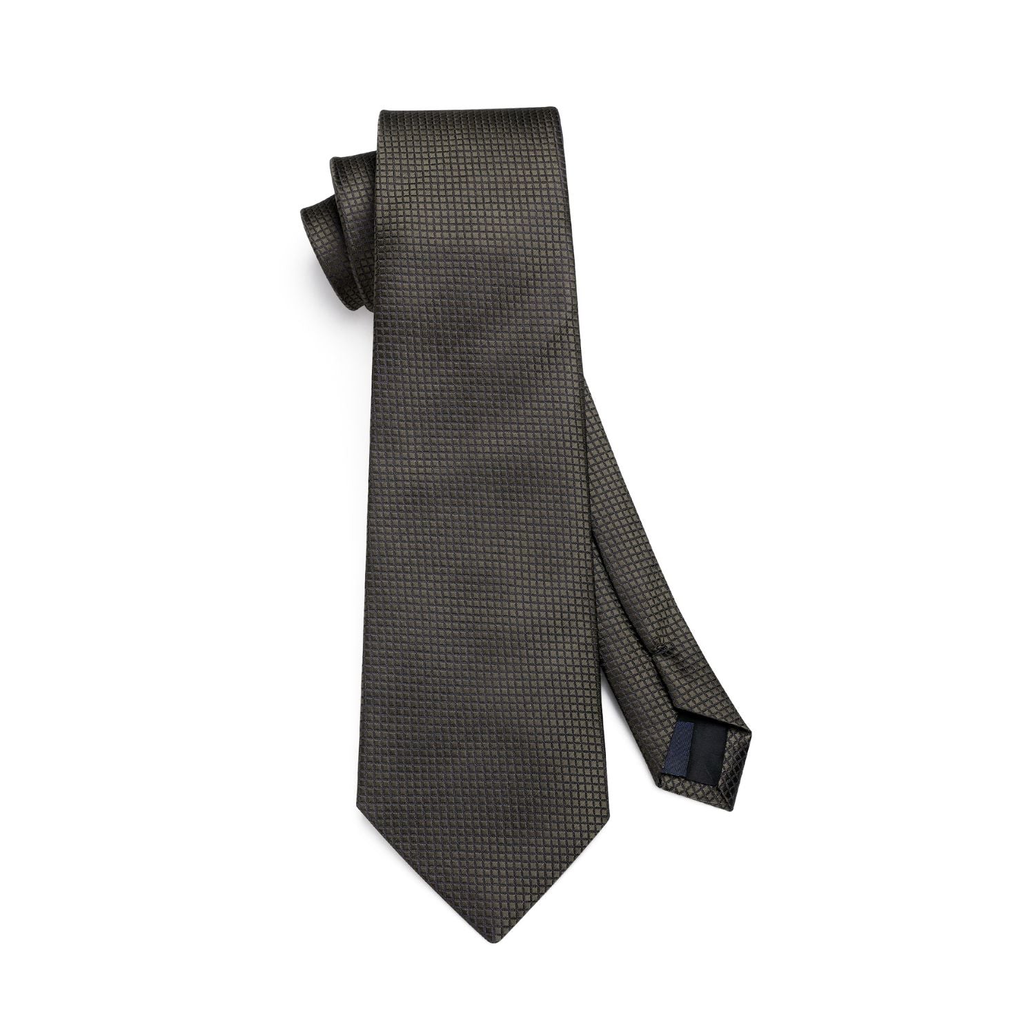 Plaid Tie Handkerchief Set - BROWN-3