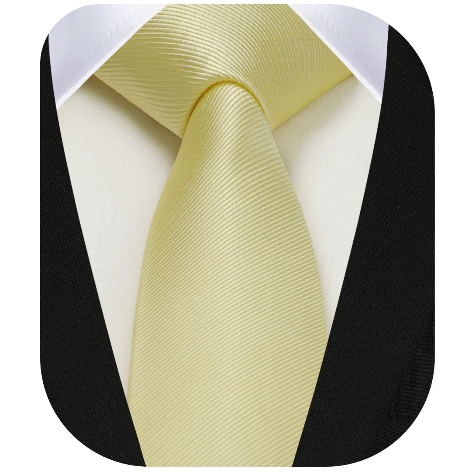 Solid 2.4'' Skinny Formal Tie - LIGHT YELLOW