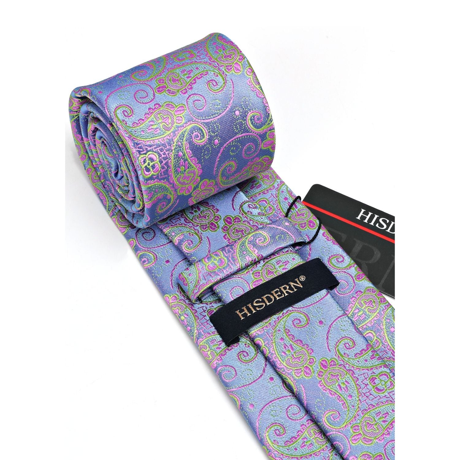 Paisley Tie Handkerchief Set - A43-LIGHT STEEL BLUE
