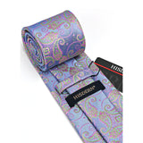 Paisley Tie Handkerchief Set - A43-LIGHT STEEL BLUE 