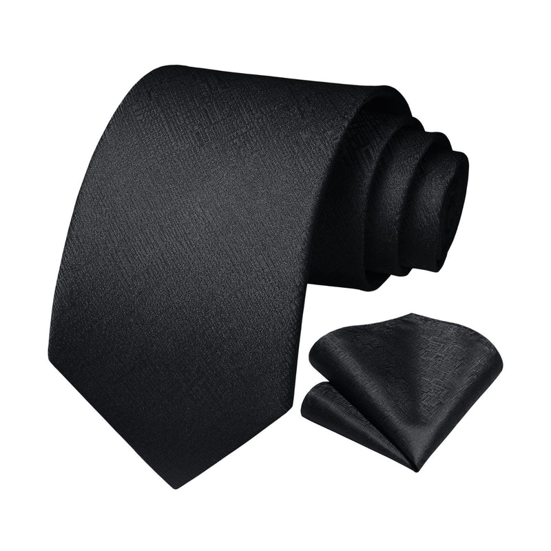 Houndstooth Tie Handkerchief Set - E-01 BLACK 