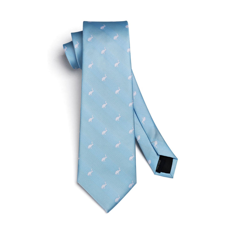 Rabbit Tie Handkerchief Set - LIGHT BLUE-1 