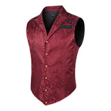 Gothic Lapel Vest for Men - BURGUNDY-2 