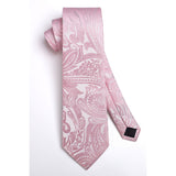 Paisley Tie Handkerchief Set - 03A-PINK