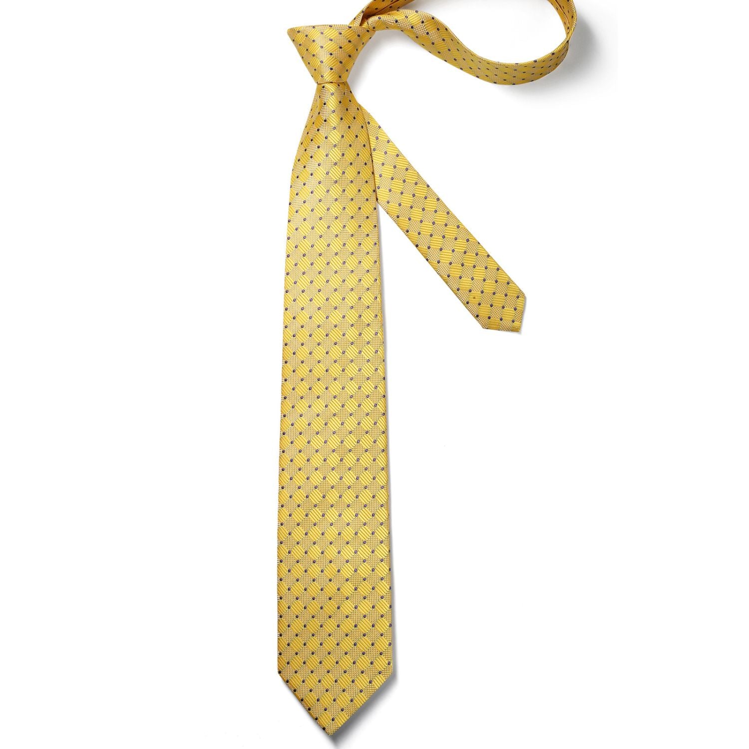 Plaid Tie Handkerchief Set - B-YELLOW 1