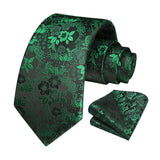 Floral Tie Handkerchief Set - X-GREEN 