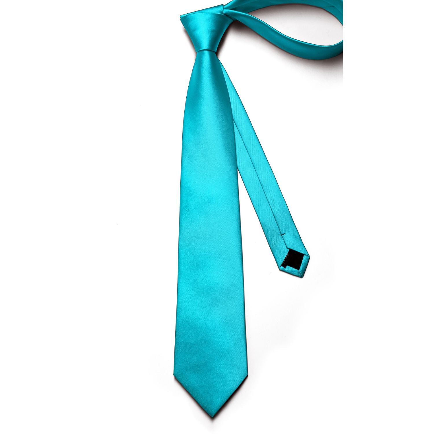 Solid Tie Handkerchief Cufflinks - D2-AQUA