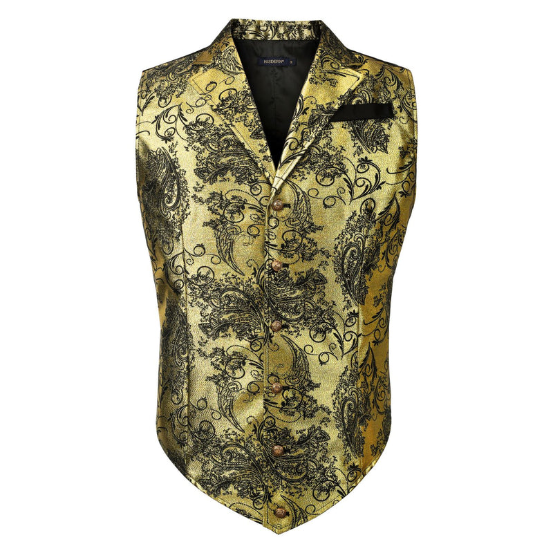 Gothic Lapel Vest for Men - GOLD 2/BLACK 