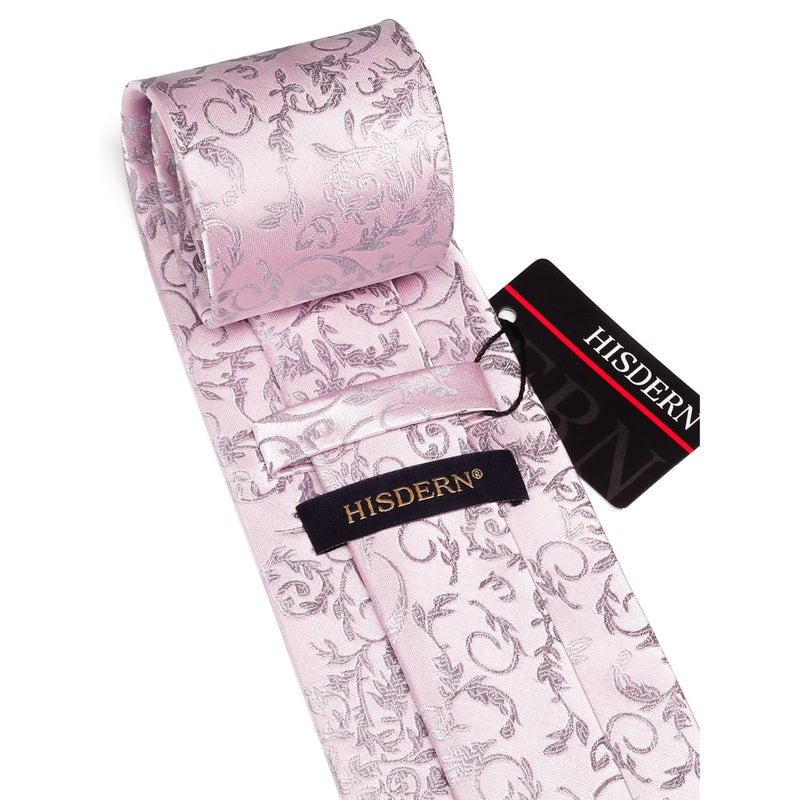 Floral Tie Handkerchief Cufflinks - PINK 