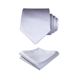 Plaid Tie Handkerchief Set - WHITE 