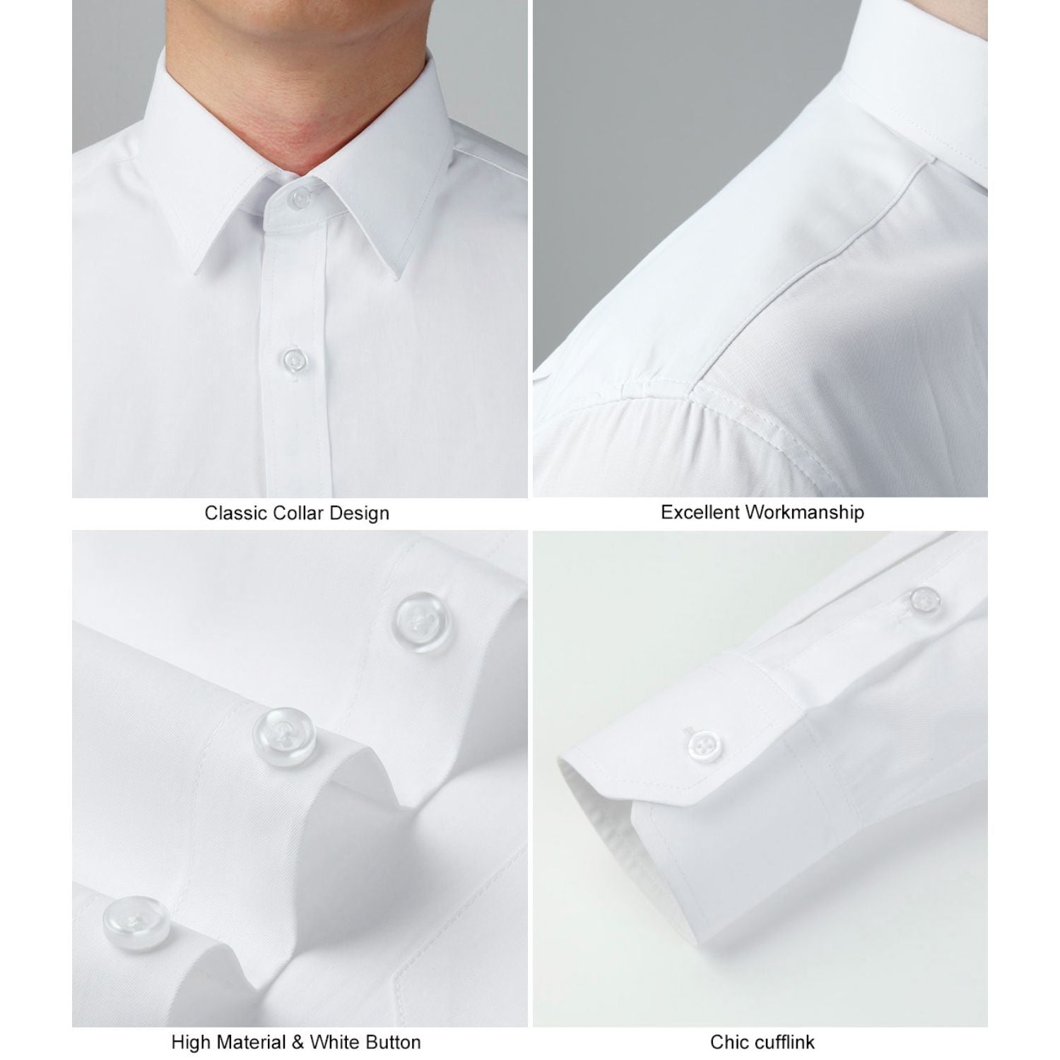 Casual Formal Shirt with Pocket - WHITE