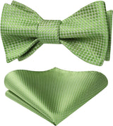 Houndstooth Bow Tie & Pocket Square - 01-GREEN