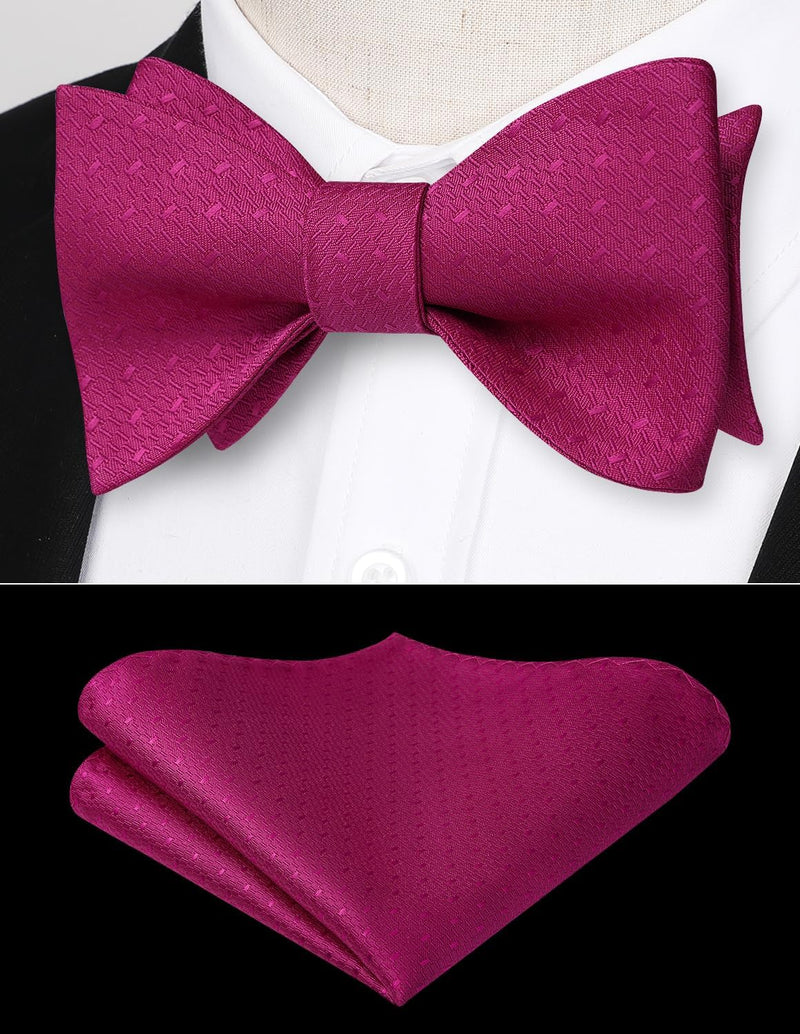 Polka Dots Bow Tie & Pocket Square - HOT PINK