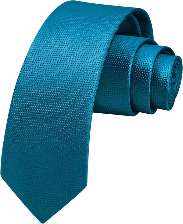 Solid 2.4' Skinny Formal Tie - PEACOCK BLUE-02