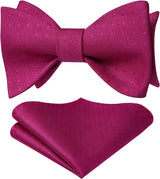 Polka Dots Bow Tie & Pocket Square - HOT PINK