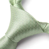 Solid Houndstooth Tie Handkerchief Set - SAGE GREEN