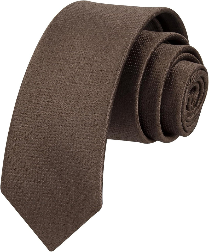 Solid 2.4' Skinny Formal Tie - BROWN