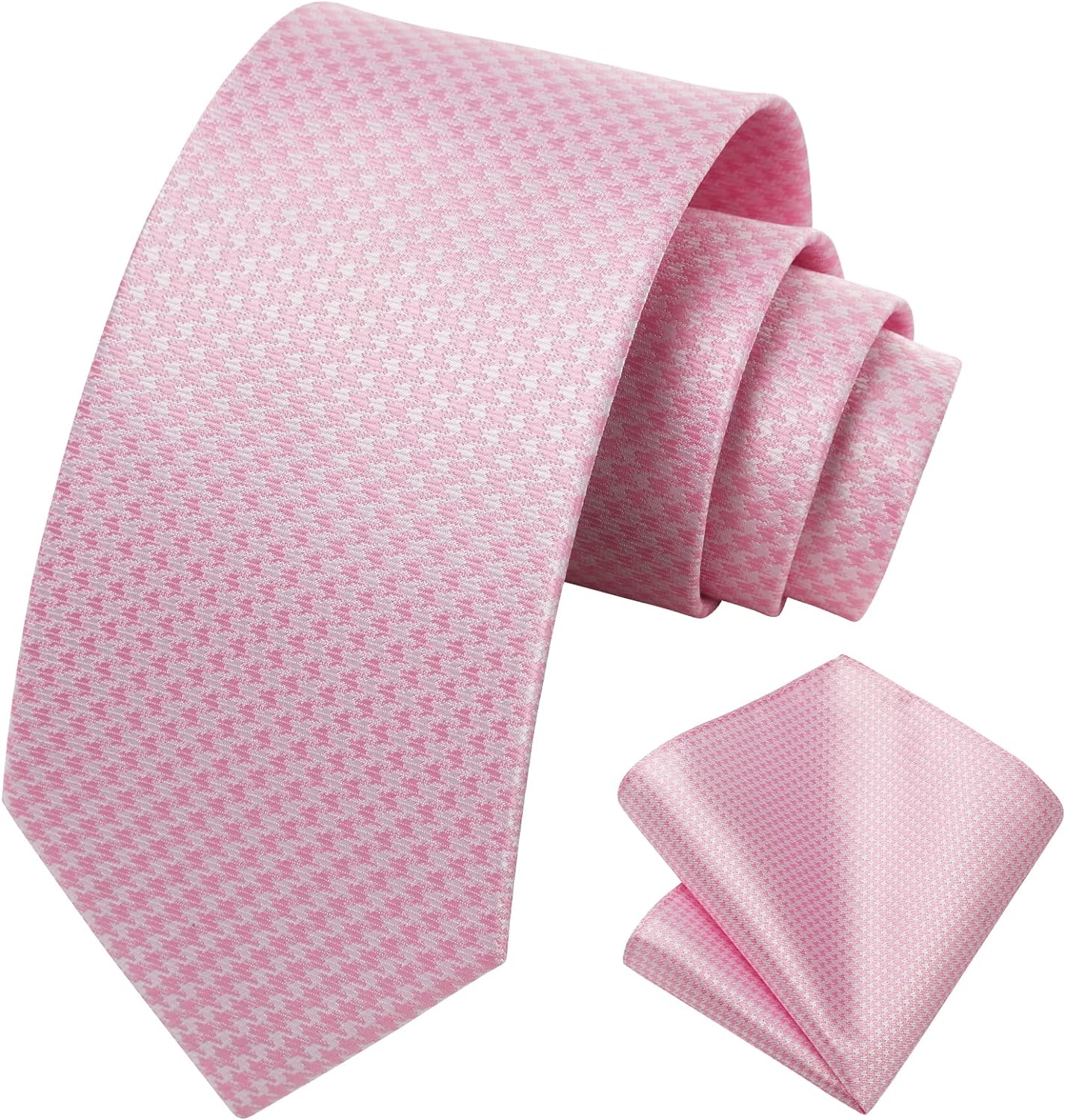 Solid Houndstooth Tie Handkerchief Set - SAGE GREEN