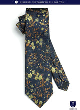 Floral Tie Handkerchief Set - NAVY BLUE 