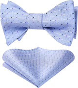 Plaid Bow Tie & Pocket Square Sets - 01-PURPLE