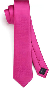 Solid 2.4' Skinny Formal Tie - A-HOT PINK