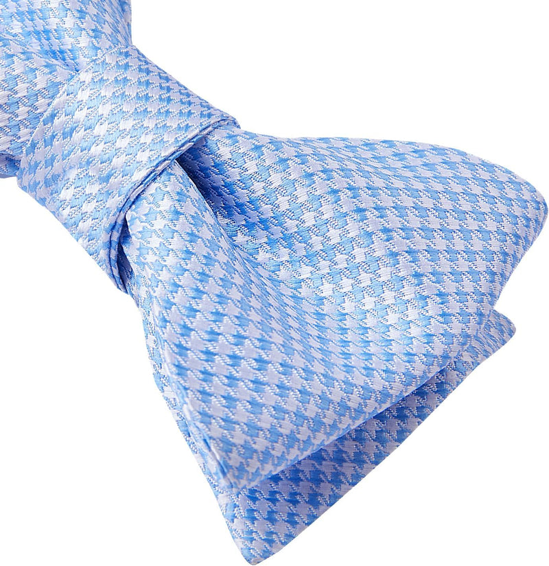 Houndstooth Bow Tie & Pocket Square - BABY BLUE/WHITE