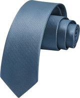 Solid 2.4' Skinny Formal Tie - LIGHT NAVY BLUE-02