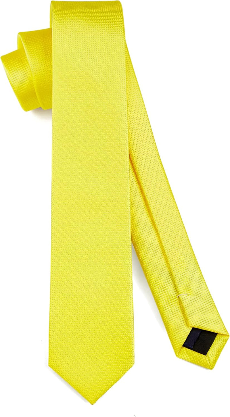 Solid 2.4' Skinny Formal Tie - LEMON YELLOW