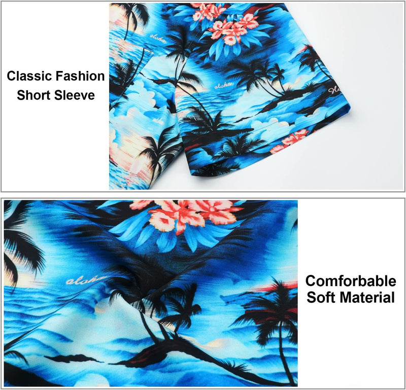 Funky Hawaiian Shirts with Pocket - A3-BLUE