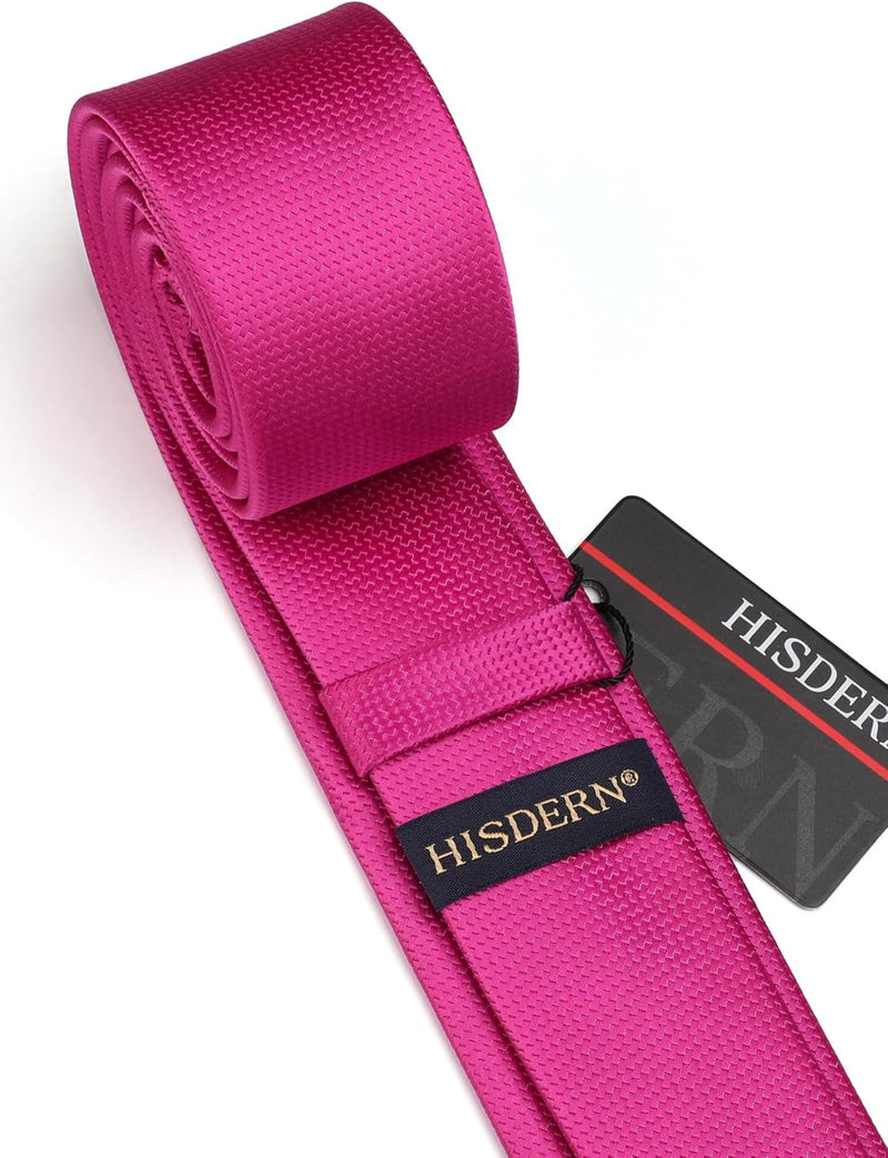 Solid 2.4' Skinny Formal Tie - A-HOT PINK