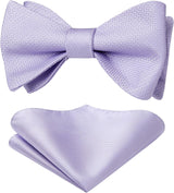 Houndstooth Bow Tie & Pocket Square - 02-PURPLE