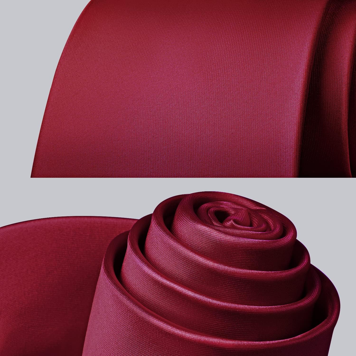 Solid Tie Handkerchief Clip - BURGUNDY