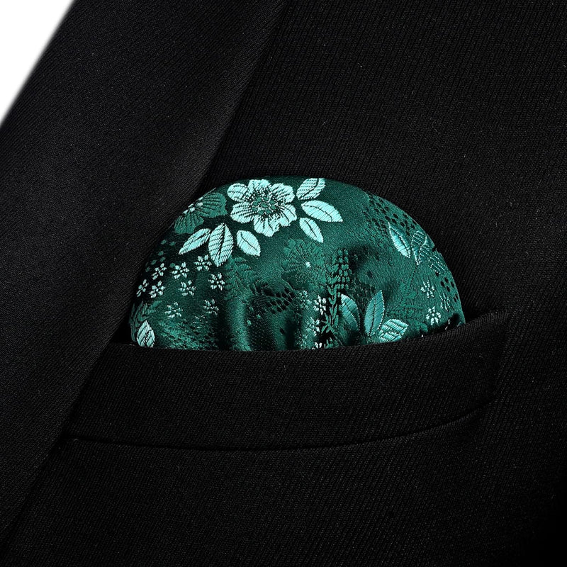 Floral Bow Tie & Pocket Square - GREEN