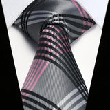 Plaid Tie Handkerchief Set - 14 BLACK 