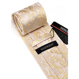 Paisley Tie Handkerchief Set - A-BEIGE-2 