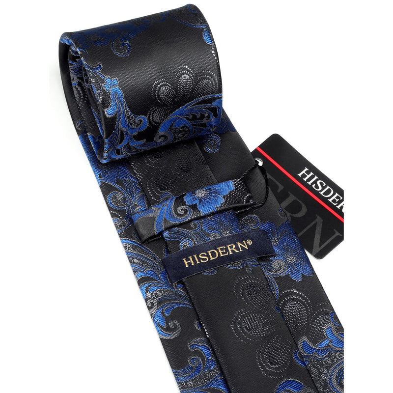 Floral Tie Handkerchief Cufflinks - ROYAL BLUE 