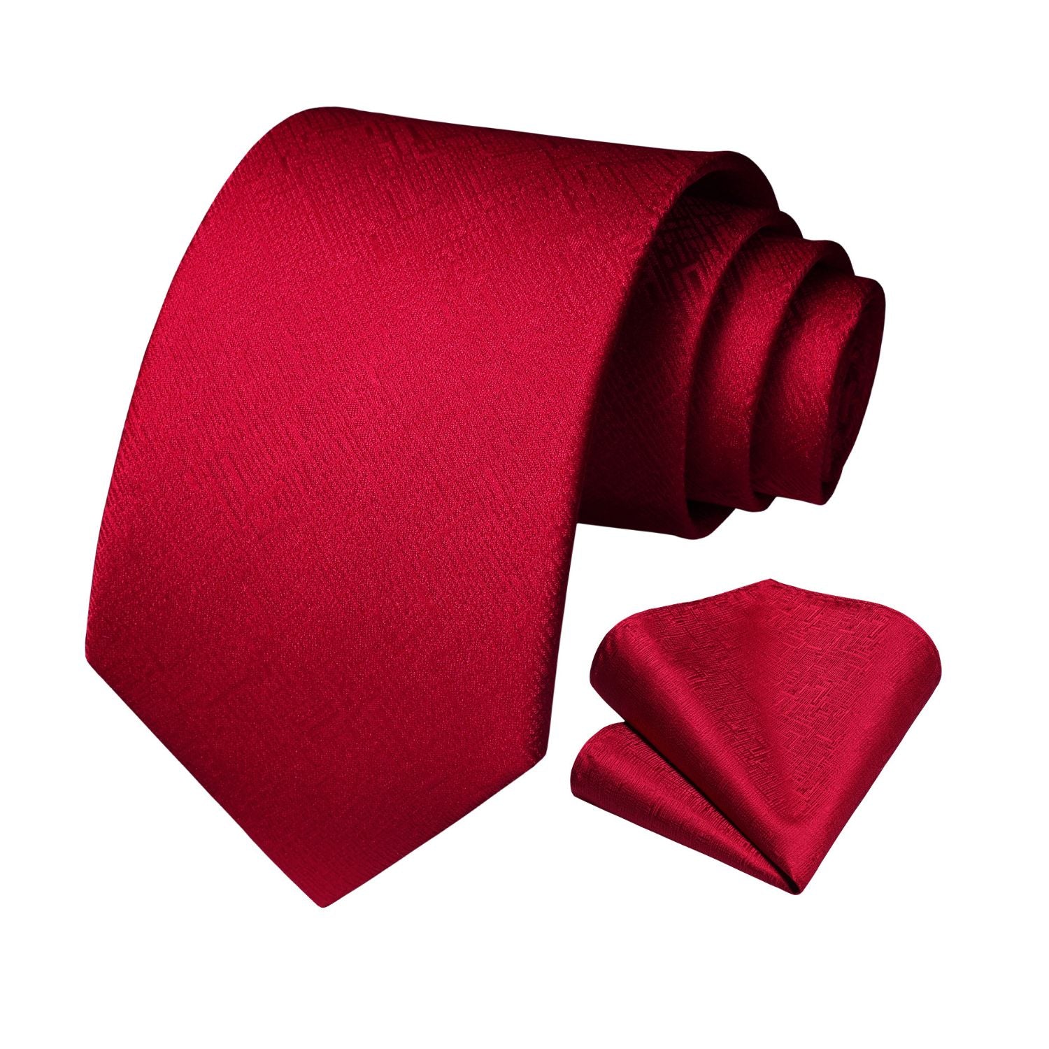 Houndstooth Tie Handkerchief Set - B-07 DARK RED