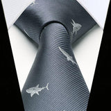 Shark Tie Handkerchief Set - NAVY BLUE-1 