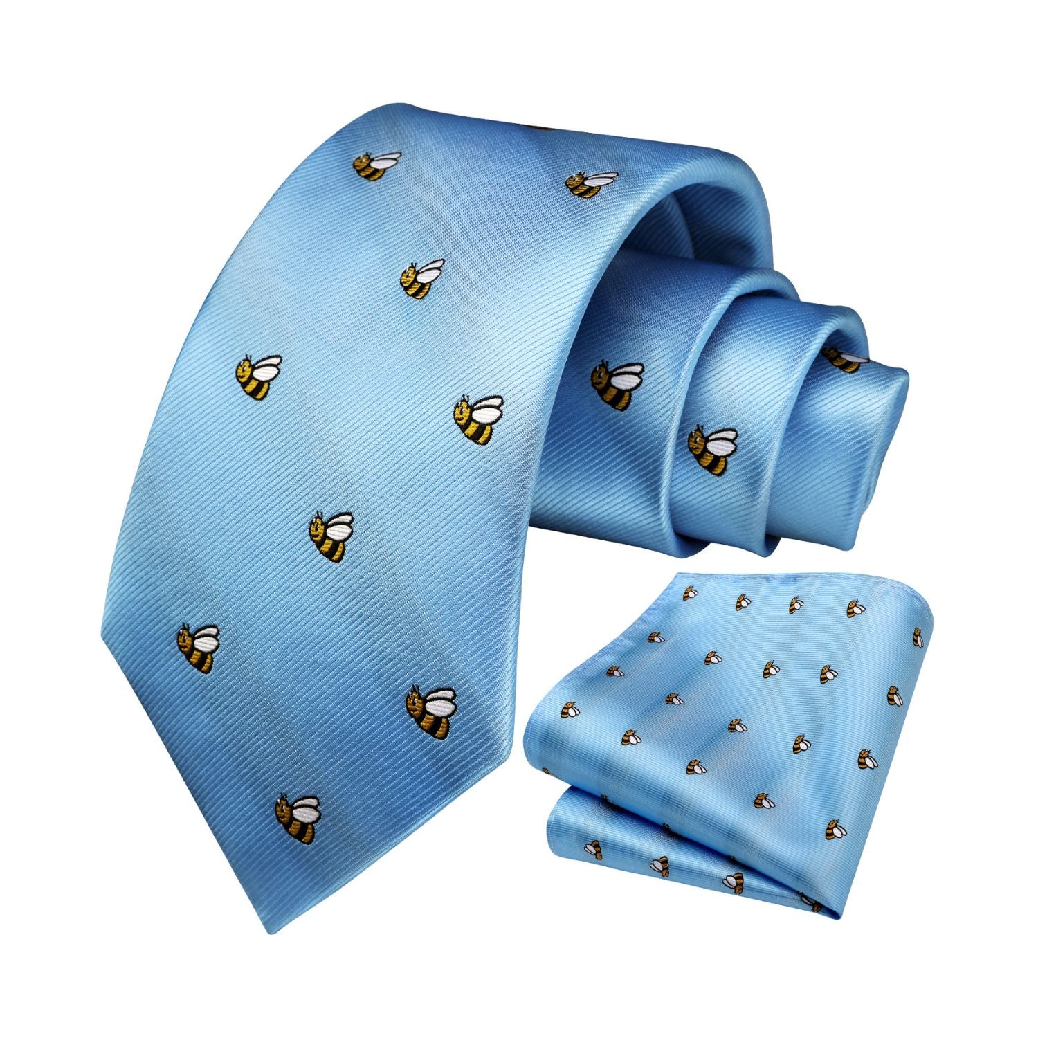Bee Tie Handkerchief Set - SKY BLUE