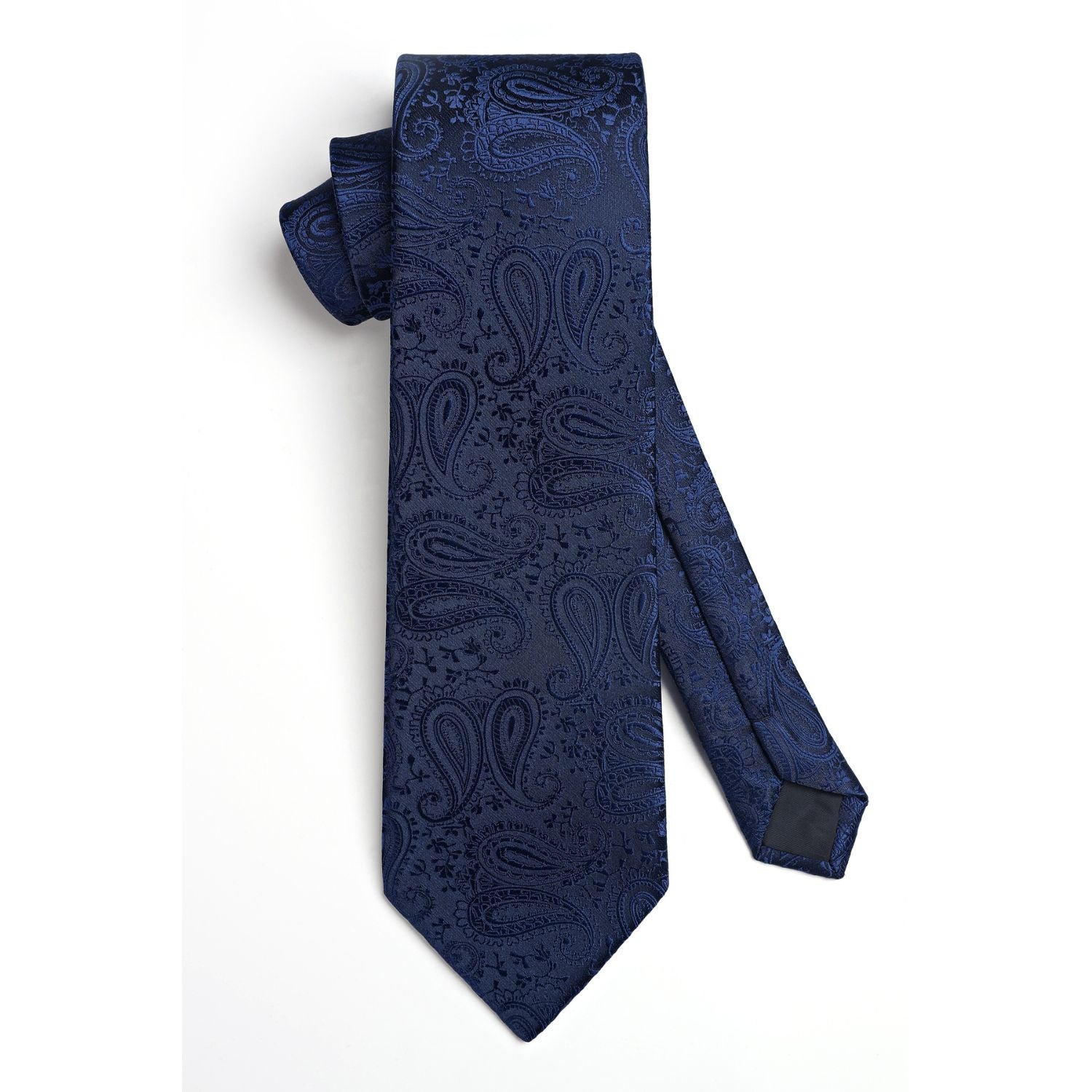 Paisley Tie Handkerchief Set - 03A-NAVY BLUE2