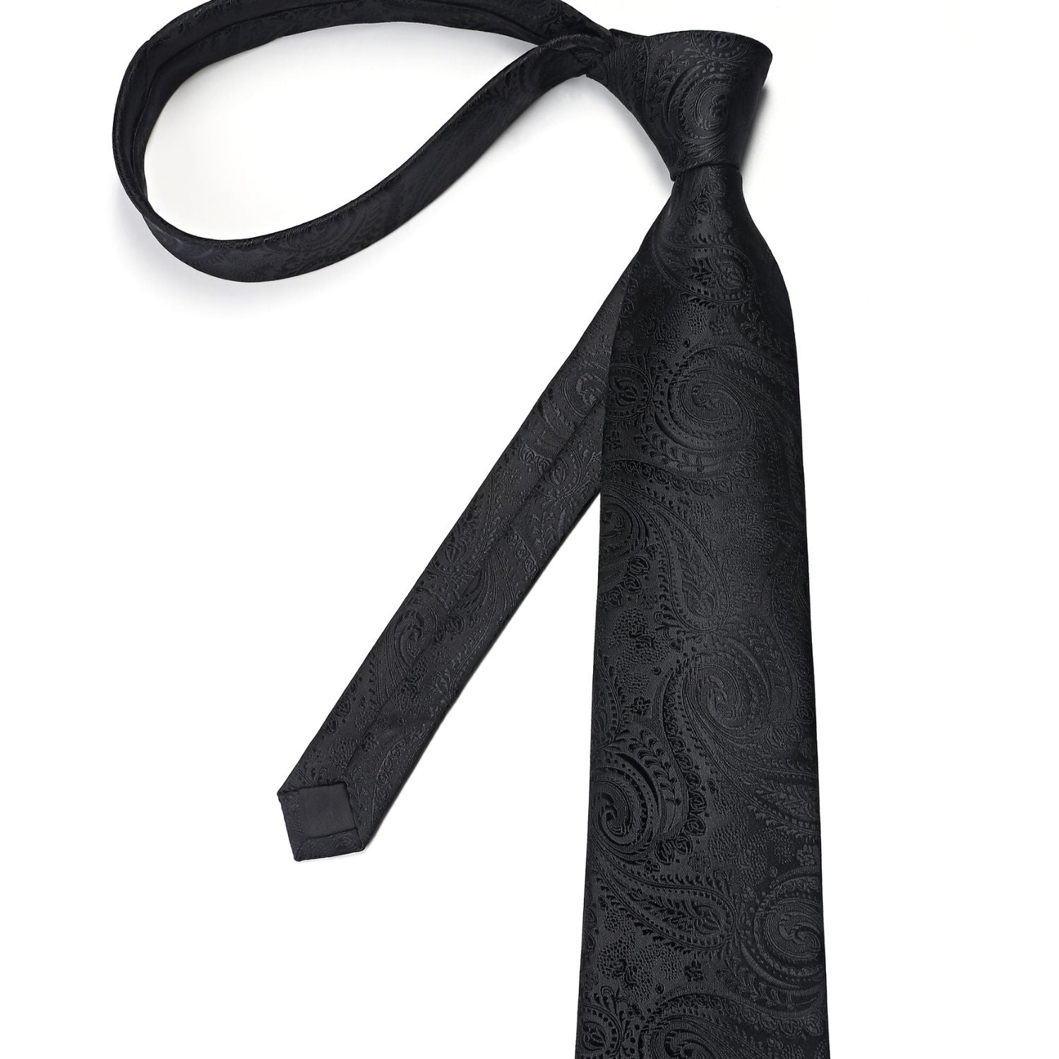 Paisley Tie Handkerchief Cufflinks - BLACK