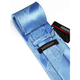 Stripe Tie Handkerchief Cufflinks - B1-BLUE 