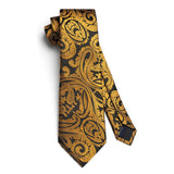 Paisley Tie Handkerchief Set - ORANGE/BLACK 