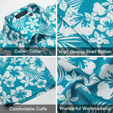 Hawaiian Tropical Shirts with Pocket - Z2-AQUA GREEN 